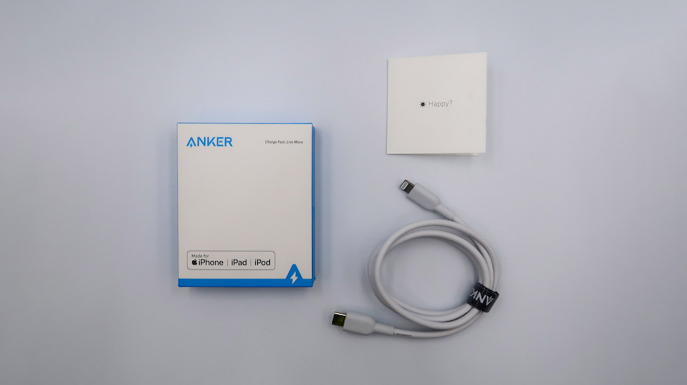 Anker PowerLine II USB-C ＆ ライトニングケーブル同梱物
