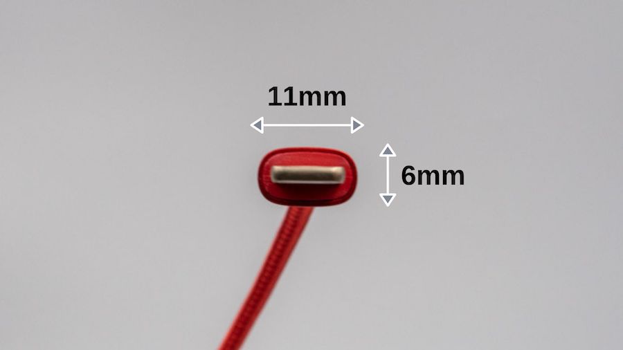 Anker PowerLine+ II USB-C ＆ ライトニングケーブルのライトニングコネクタ部分のサイズ